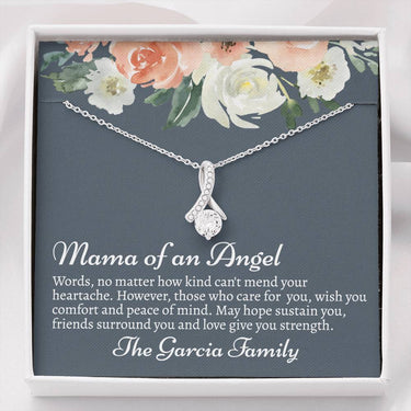 Personalized Mama of an Angel Alluring Beauty Necklace - Love You This Much